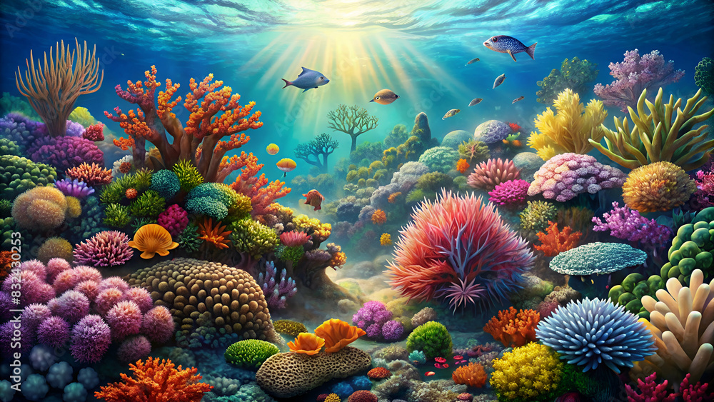 Underwater world of tropical coral reef Underwater world of tropical coral reef