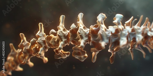3D illustration of human spine. Vertebrae, coccyx and sacrum. photo