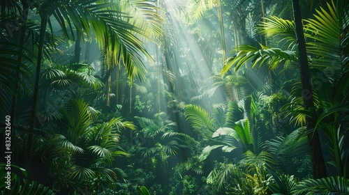 Vast  untouched rainforest with dense foliage  symbolizing biodiversity and the need for conservation