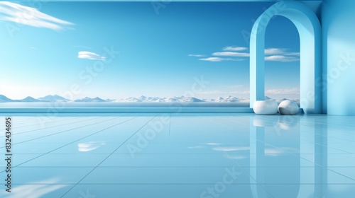 Serenity in Minimalism: Light Blue PPT Background