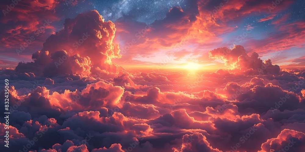 A sunset painting A sunset painting