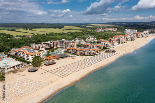 Aerial view to a sea resort Obzor on Black sea in Bulgaria
