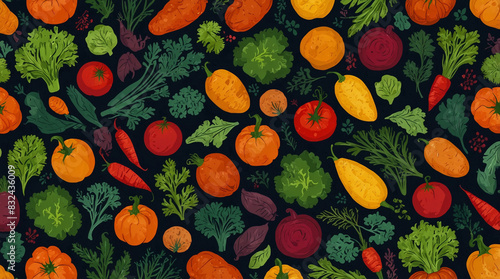 Wallpaper Mural "Background of Various Vegetables: A Bountiful and Colorful Display" Torontodigital.ca