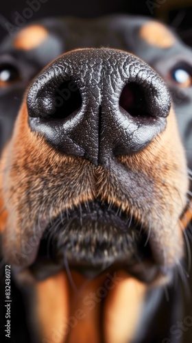 Close-up of a black dog's nose
