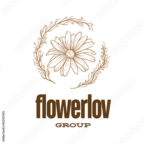 botanical logo design for graphic designer or flower store identity