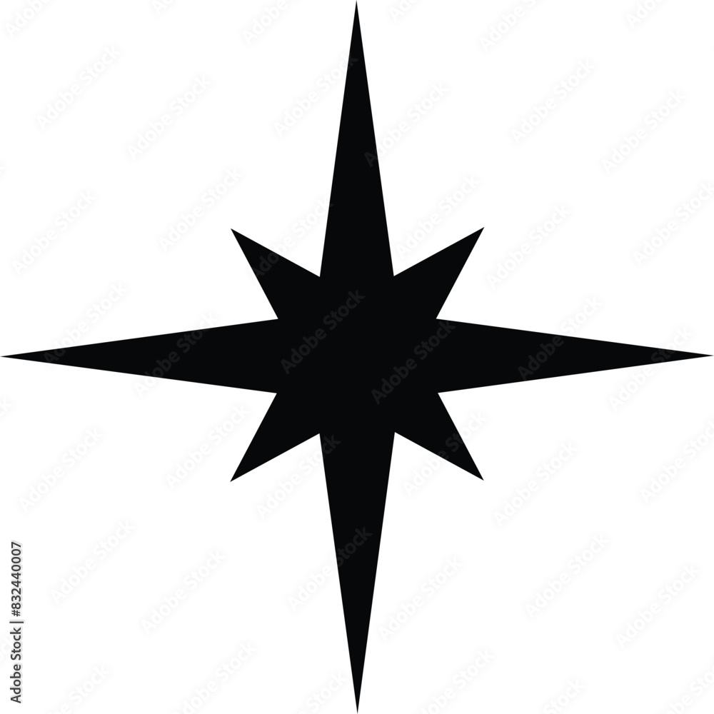 Star north icon. Bethlehem north star shape sign. flat style. Star north icon. Bethlehem north star shape sign. flat style.