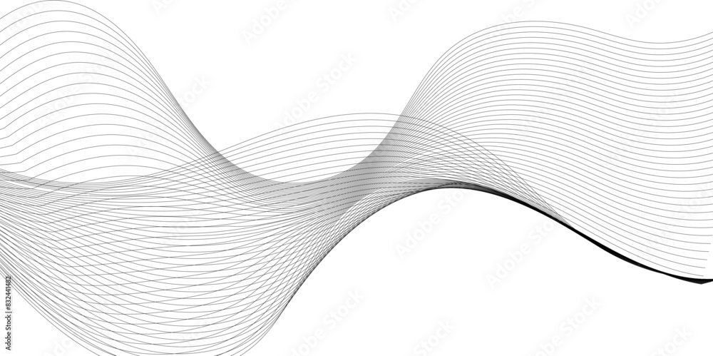 Fototapeta premium Abstract grey smooth element swoosh speed wave modern stream background. Abstract wave line for brochure, flyer, banner, template, wallpaper background with wave design. Abstract business wave lines.