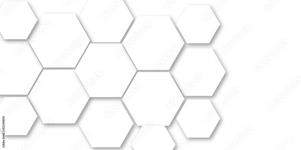 Vector technology background with hexagon concept design. Embossed Hexagon , honeycomb white shadow. Luxury White 3D futuristic honeycomb mosaic white background. Vector technology background with hexagon concept design. Embossed Hexagon , honeycomb white shadow. Luxury White 3D futuristic honeycomb mosaic white background.