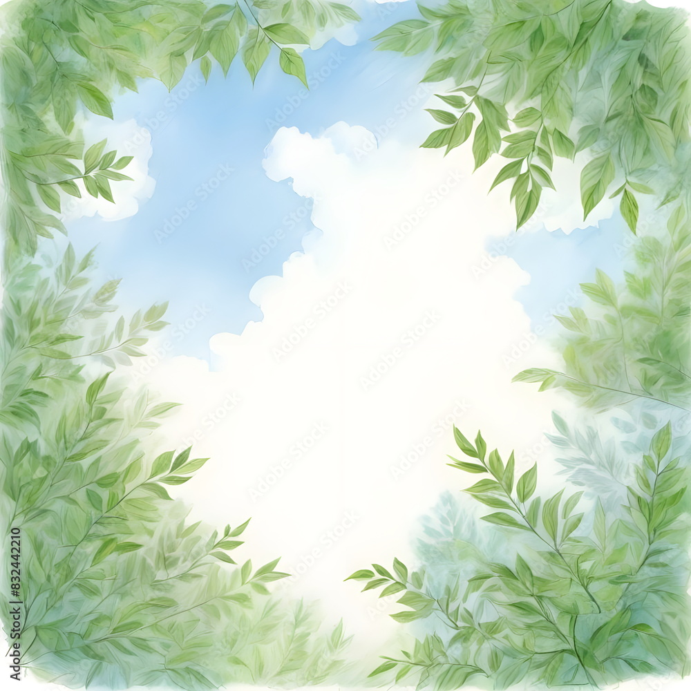 Naklejka premium summer sky through trees