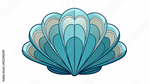 A perfectly symmetrical seashell on the beach its smooth surface and intricate details making it unique and beautiful. This represents the uniqueness. Cartoon Vector.