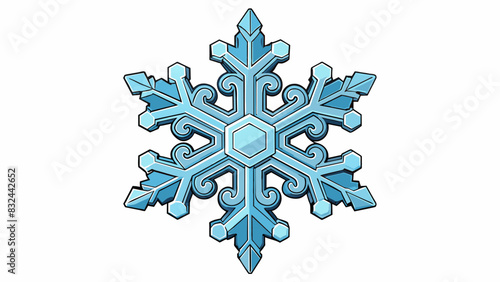A perfectly symmetrical snowflake delicate and intricate in design symbolizing Gods attention to detail and flawless creation.. Cartoon Vector.