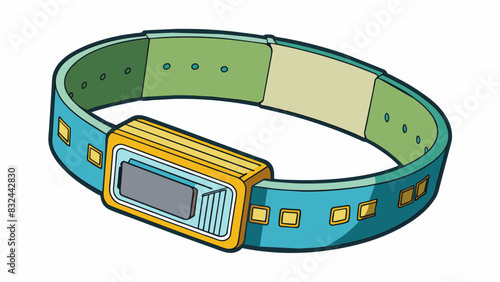 A plastic wristband with a small embedded chip designed for easy wear and containing data for entry into a specific event or location.. Cartoon Vector.