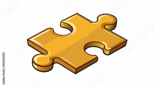 A puzzle piece fitting perfectly into its designated spot engaging with the other pieces to create the full image. The piece is made of sy cardboard. Cartoon Vector.
