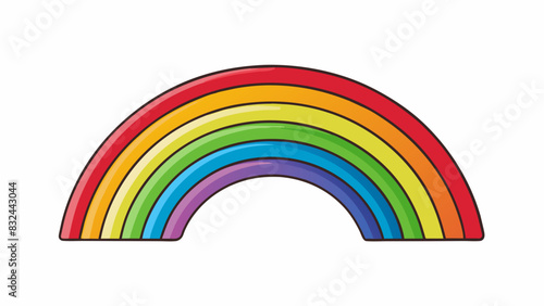 A rainbow is a natural phenomenon that occurs when sunlight is refracted through water droplets creating a colorful arch in the sky.. Cartoon Vector.