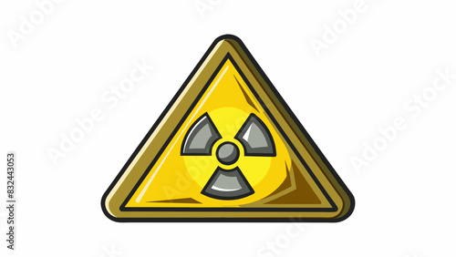A radiation symbol on a warning sign alerting people to potential danger and reminding them of the unseen and powerful nature of nuclear radiation.. Cartoon Vector.