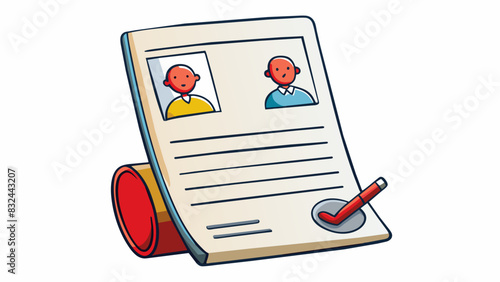 A rejected job application cled and thrown in the trash. The pristine paper is now wrinkled and creased with a large red Rejected stamp clearly. Cartoon Vector.