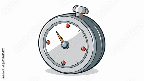 A round silver device with a small opening in the middle. It is crucial for timekeeping and can be found in homes and offices helping people stay. Cartoon Vector.