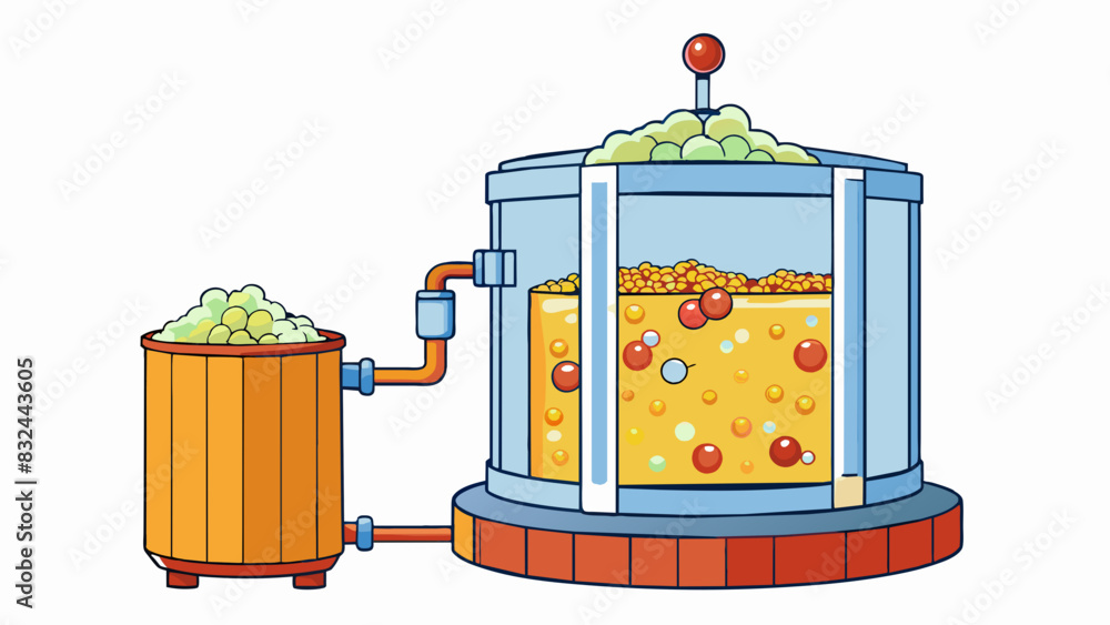 A secondary fermentation is a process in which a liquid such as wine or beer is p in a closed container and left to sit for a period of time. During. Cartoon Vector. A secondary fermentation is a process in which a liquid such as wine or beer is p in a closed container and left to sit for a period of time. During. Cartoon Vector.