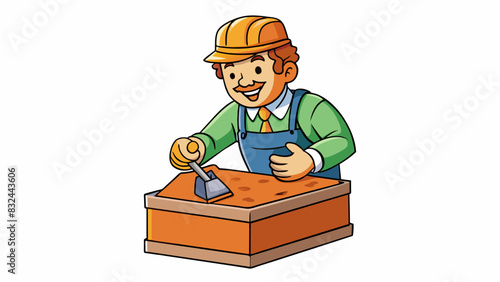 A sculptor shaping a block of clay with their skilled hands creating intricate details and textures. The clay is soft and pliable allowing the artist. Cartoon Vector.
