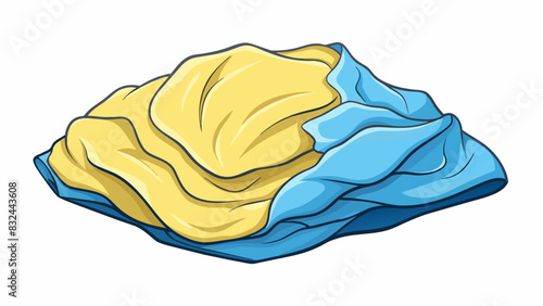 A scrunched up piece of paper its edges curling and its surface wrinkled as the paper is pulled in opposite directions.. Cartoon Vector.