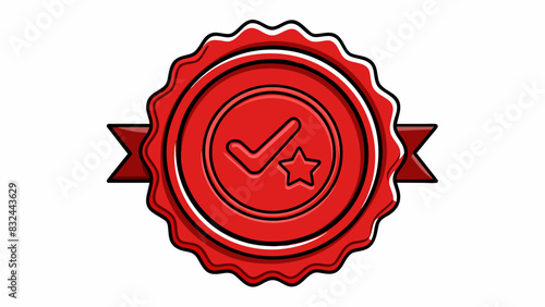 A seal of approval stamp with a bold red border and clear text indicating official recognition and endort.. Cartoon Vector.