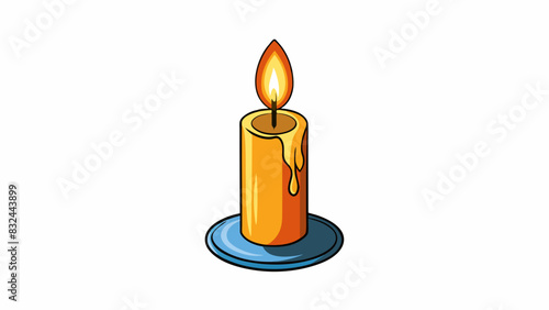 A single candle burning in a dark room represents hope and light in the midst of darkness.. Cartoon Vector.