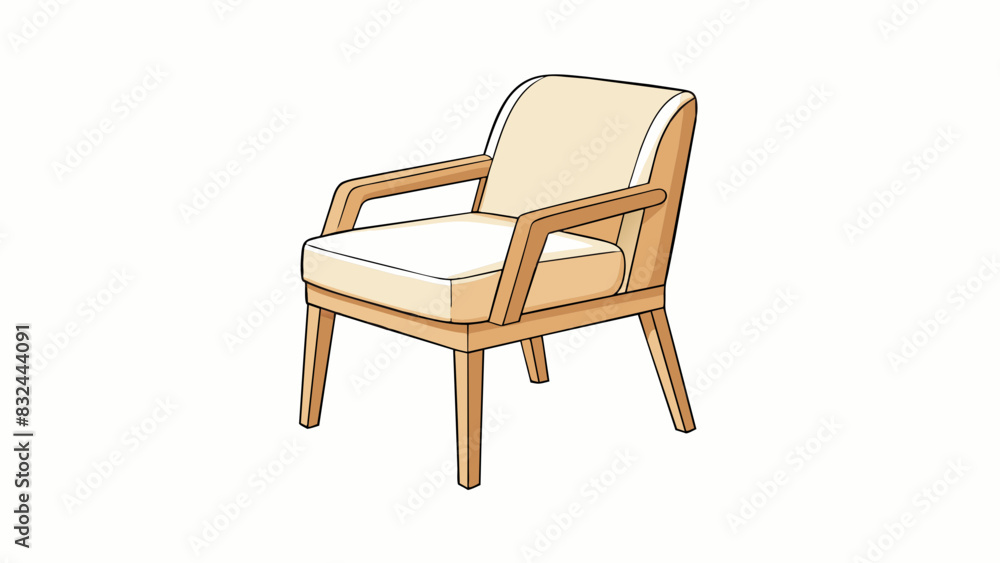 A sleek modern design chair made from lightcolored birch wood with clean lines and a minimalistic design. It is both functional and aesthetically. Cartoon Vector. A sleek modern design chair made from lightcolored birch wood with clean lines and a minimalistic design. It is both functional and aesthetically. Cartoon Vector.