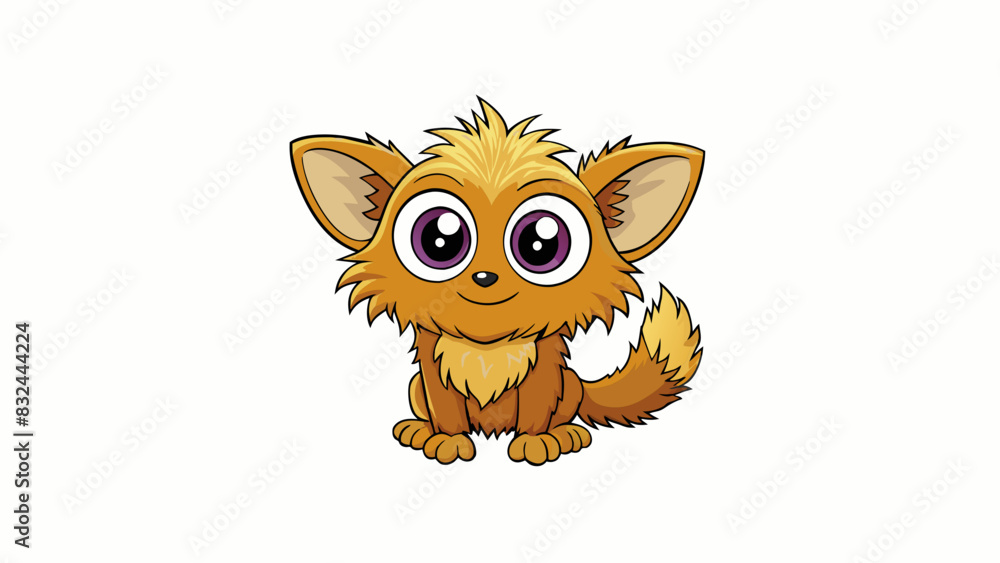 A small mischievous creature with fluffy fur and big curious eyes. It loves to climb and explore its surroundings often getting into trouble with its. Cartoon Vector. A small mischievous creature with fluffy fur and big curious eyes. It loves to climb and explore its surroundings often getting into trouble with its. Cartoon Vector.