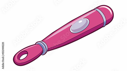 A small handheld toy with a flat circular top and a long slim handle. It vibrates when turned on and is commonly used for clitoral stimulation.. Cartoon Vector.