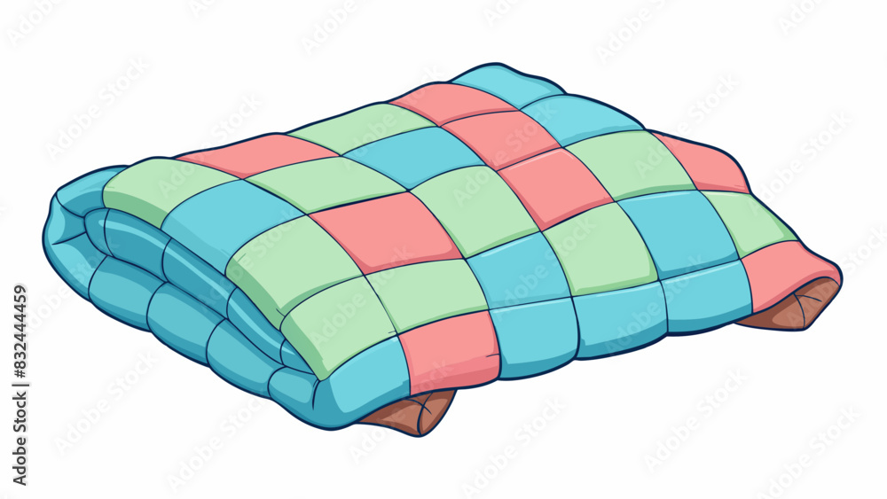 A soft and cozy quilt stitched with care and love keeping us warm and safe through the night.. Cartoon Vector. A soft and cozy quilt stitched with care and love keeping us warm and safe through the night.. Cartoon Vector.