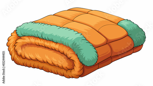 A soft cozy blanket made of thick warm material and lined with fuzzy wool.. Cartoon Vector.