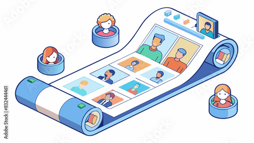 A social media platform that offers an endless scroll of perfectly curated images and people to follow. It creates a constant need for users to check. Cartoon Vector.