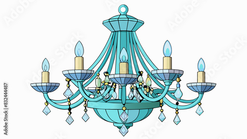 A sparkling crystal chandelier with intricately crafted crystals and a tiered design.. Cartoon Vector.