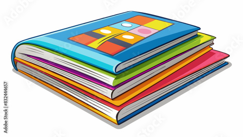 A stack of glossy magazines each with bright eyecatching covers and thick smooth pages filled with captivating images and engaging articles.. Cartoon Vector.