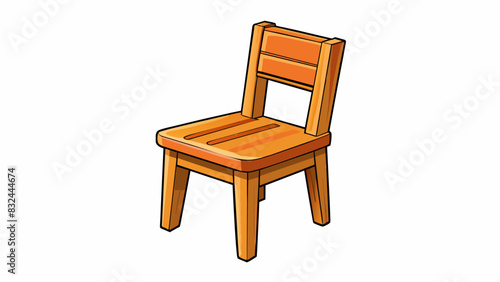 A standard wooden chair with four legs a backrest and a simple design.. Cartoon Vector.