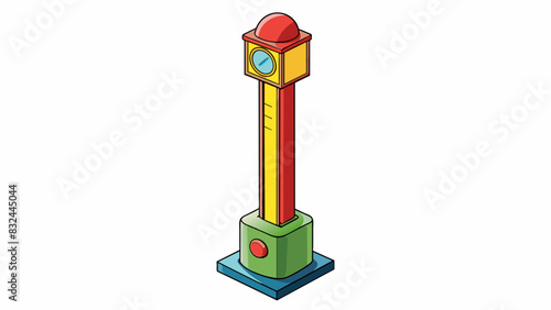 A tall streetlight with a cylindrical meter attached showing the amount of electricity used by the city and its citizens.. Cartoon Vector.