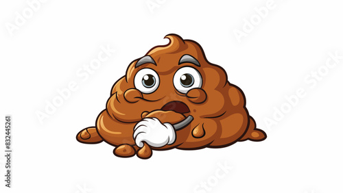 A thick brown liquid that emits choking fumes and can eat away at materials leaving behind a sticky residue and a strong chemical odor.. Cartoon Vector.