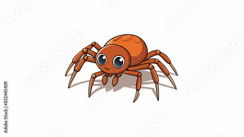 A tiny spider scurried across the windowsill its eight spindly legs moving rapidly as it searched for a place to hide. Its tiny body was a blur of. Cartoon Vector.