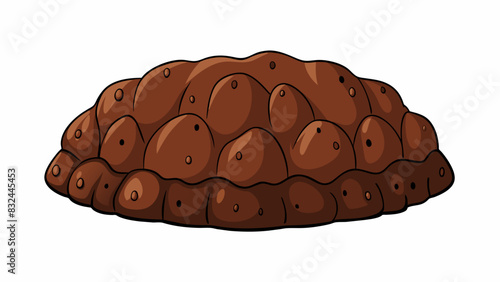 A tough protective layer that is dark brown in color. It has a bumpy texture with visible lines and creases and feels warm to the touch.. Cartoon Vector.