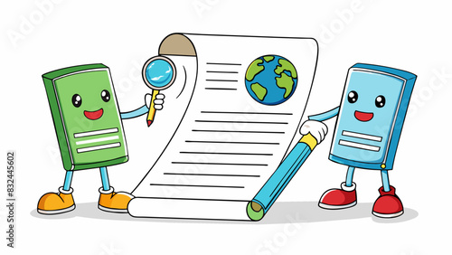 A treaty is like a contract between two businesses. Just as a business contract lays out the terms and agreements between two companies a treaty sets. Cartoon Vector.