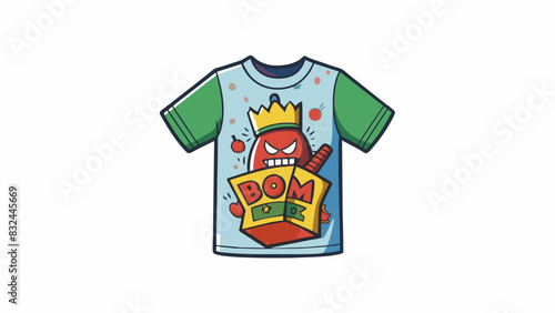 A tshirt with a crude phrase and offensive imagery worn in a setting where it is and disrespectful.. Cartoon Vector.