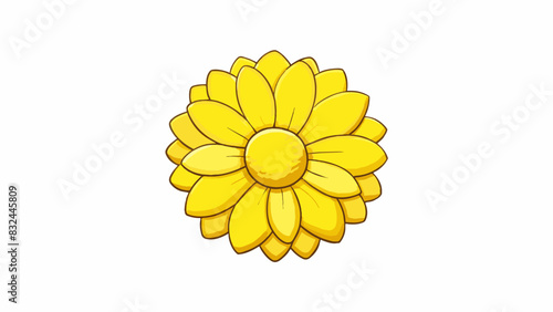 A vibrant yellow dye resembling the brightness of a summer sunflower applied to a cotton canvas. The dye seeps effortlessly into the fabric leaving. Cartoon Vector.