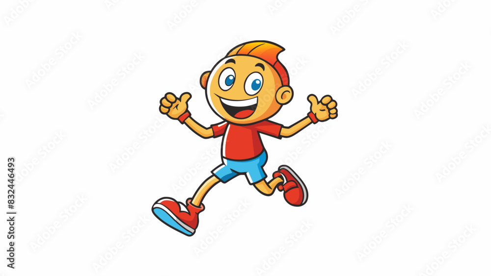 An active person is constantly moving and energetic. They may be running jumping or dancing with a big smile on their face and sweat glistening on. Cartoon Vector. An active person is constantly moving and energetic. They may be running jumping or dancing with a big smile on their face and sweat glistening on. Cartoon Vector.