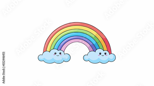 After the rain stopped we saw a rainbow and afterwards the sky was filled with faint hues of pink and purple. The clouds dispersed revealing a clear. Cartoon Vector.