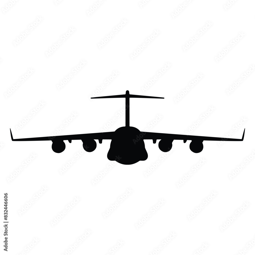 Military Cargo Plane Vector Art Silhouette Military Cargo Plane Vector Art Silhouette