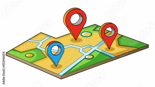 An estimated distance Visualize a map with general distance markers instead of exact measurements. This gives a rough idea of the distance between two. Cartoon Vector.