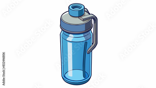 An updated water bottle with a spillproof lid and a builtin filter. The bottle is made of durable BPAfree plastic and has a sleek compact design for. Cartoon Vector.
