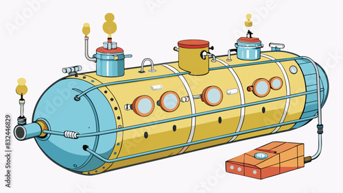 Another important feature of a sub is its oxygen tank which is located in a designated compartment. The tank is connected to a series of tubes and. Cartoon Vector.