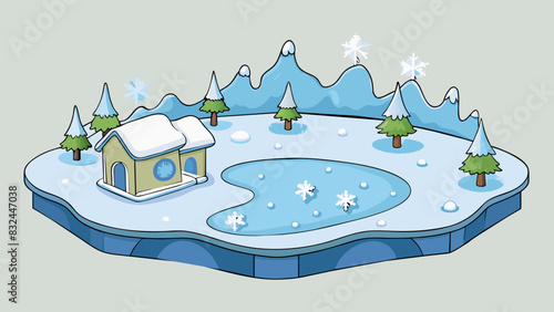As the snowflakes fell the whole world seemed to hush in anticipation with no bird chirping or dog barking only the serene white blanket settling on. Cartoon Vector.