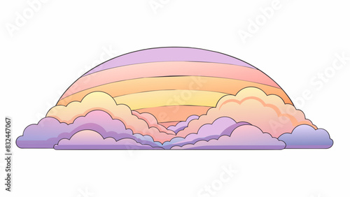 As the sun began to set the sky was filled with a soft pastel palette of pinks oranges and purples like a beautiful bloom stretching across the. Cartoon Vector.